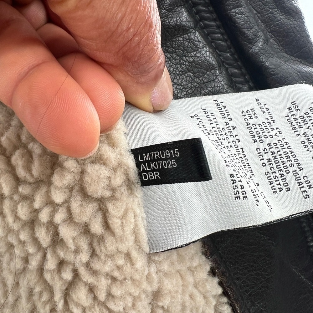 Levi’s brown sherpa-lines aviator bomber jacket coat size XL - Picture 11 of 15